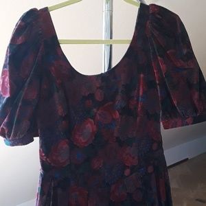 Vintage Laura Ashley Winter Velveteen Party Dress